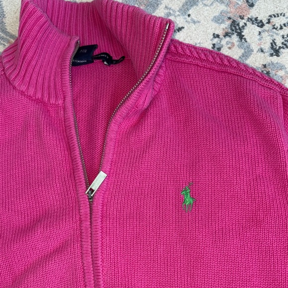 Ralph Lauren Sports Fuchsia Zip-Up Sweater xl - Picture 1 of 8